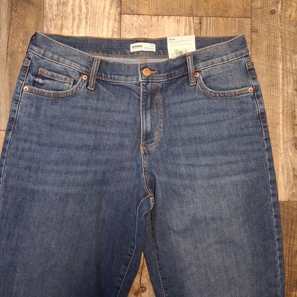Sonoma Goods For Life Mid-Rise Relaxed Boyfriend Jean 12P Chic Casual Denim - Picture 3 of 10